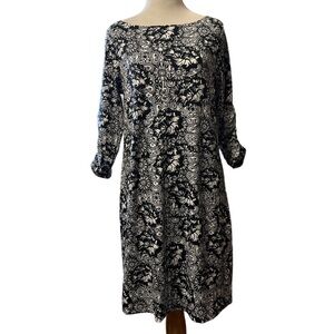 Soybu black and white floral, print, stretchy dress, medium, new
